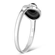 Ethnic Style Black Onyx Silver Ring, r500