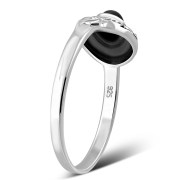 Ethnic Style Black Onyx Silver Ring, r500