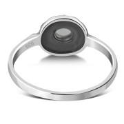 Ethnic Design Rainbow Moon Stone Silver Ring, r500