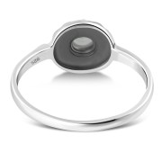 Ethnic Design Rainbow Moon Stone Silver Ring, r500
