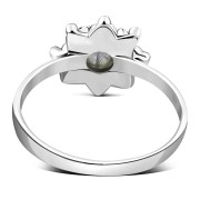 Ethnic Style Rainbow Moonstone Silver Ring, r504