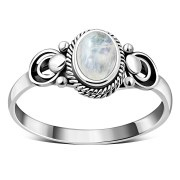 Ethnic Sterling Silver Rainbow Moonstone Ring, r505