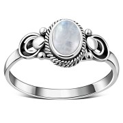 Ethnic Sterling Silver Rainbow Moonstone Ring, r505