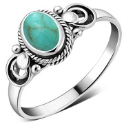 Ethnic Sterling Silver Turquoise Ring, r505