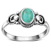 Ethnic Sterling Silver Turquoise Ring, r505