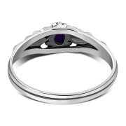 Amethyst Stone Ethnic Silver Ring, r509