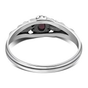 Garnet Stone Ethnic Silver Ring, r509