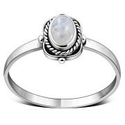 Ethnic Style Rainbow Moonstone Silver Ring, r510