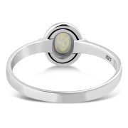 Delicate Ethnic Style Rainbow Moonstone Silver Ring, r512