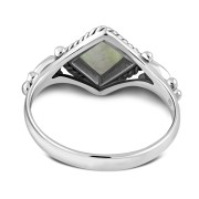 Ethnic Style Mother of Pearl Silver Ring, r514