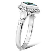 Ethnic Style Abalone Silver Ring, r514