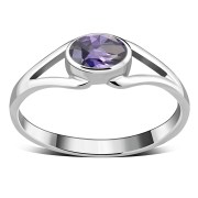 Delicate Amethyst Sterling Silver Ring, r518