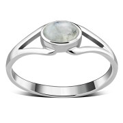 Delicate Rainbow Moonstone Sterling Silver Ring, r518