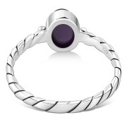 Twisted Amethyst Genuine Stone Silver Ring, r519