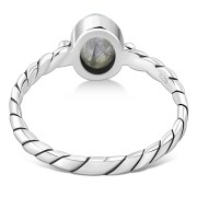 Twisted Rainbow Moonstone Silver Ring, r519