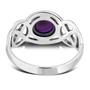 Celtic Knot Sterling Silver Amethyst Stone Ring, r522