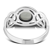 Celtic Knot Sterling Silver Rainbow Moonstone Ring, r522