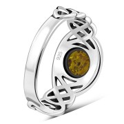 Baltic Amber Celtic Knot Sterling Silver Ring, r523