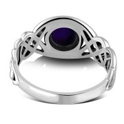 Celtic Knot Amethyst Genuine Stone Sterling Silver Ring, r523