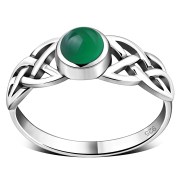 Celtic Knot Sterling Silver Black Onyx Ring, r522