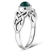 Celtic Knot Sterling Silver Black Onyx Ring, r522