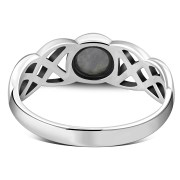 Celtic Rainbow Moonstone Silver Ring, r524