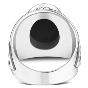 Celtic Trinity Knot Black Onyx Mens Ring, r531