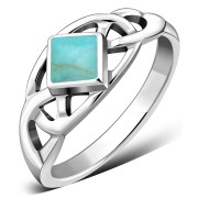 Celtic Knot Sterling Silver Turquoise Ring, r534