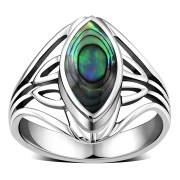 Large Light Abalone Silver Ring, r540