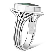 Large Light Abalone Silver Ring, r540