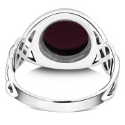 Garnet Stone Celtic Sterling Silver Ring, r542
