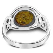 Baltic Amber Celtic Silver Ring, r543
