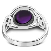 Amethyst Stone Celtic Silver Ring, r543