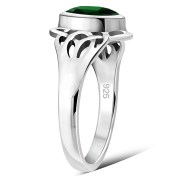 Large Celtic Knot Faceted Black Onyx Silver Ring, r545