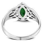 Large Celtic Knot Faceted Black Onyx Silver Ring, r545