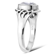 Large Celtic Knot CZ Silver Ring, r545