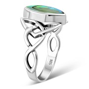 Abalone Celtic Knot Silver Ring, r550
