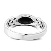 Black Onyx Celtic Silver Ring, r553