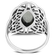 Light Large Mother Of Pearl Celtic Silver Ring, r561