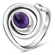 Amethyst Spiral Ring r366