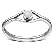 Evil Eye Silver Rainbow Moonstone Ring, r570