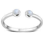 Rainbow Moonstone Silver Open Ring, r574
