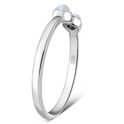 Rainbow Moonstone Silver Open Ring, r574