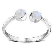 Rainbow Moonstone Silver Open Ring, r575