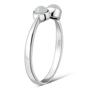 Rainbow Moonstone Silver Open Ring, r575