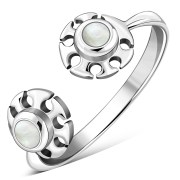 Open Silver Ring w Mother of Pearl, r576