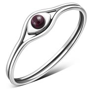 Evil Eye Garnet Silver Ring, r579