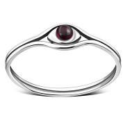 Evil Eye Garnet Silver Ring, r579