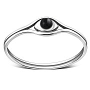 Evil Eye Black Onyx Silver Ring, r579