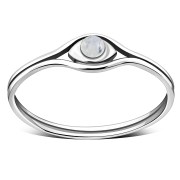 Evil Eye Rainbow Moonstone Silver Ring, r579